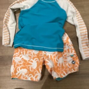 Cabana Life Bathing Suit and Rash Guard Size 7